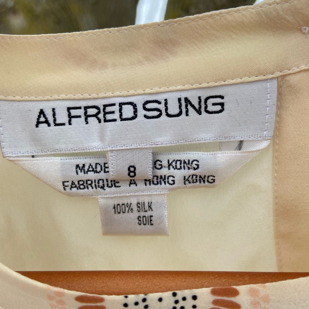 Vintage Silk Cream Alfred Sung Blouse - Picture 5 of 6